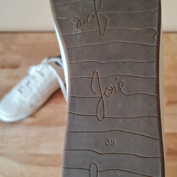 Joie Daryl Floral Embroidered White Leather Sneakers Low Top Rose Ivory 9US 39EU - Picture 8 of 8